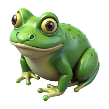 radiant standout A croaking bullfrog. NO BACKGROUND with Transparent Background. png