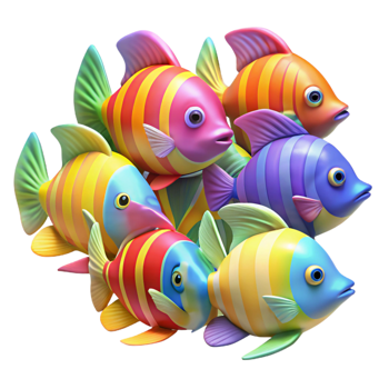 standout victorian A school of colorful tropical fish. NO BACKGROUND with Transparent Background. genuine png