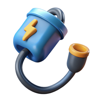beautiful nordic Electric car charging cable NO BACKGROUND with Transparent Background. luxury png