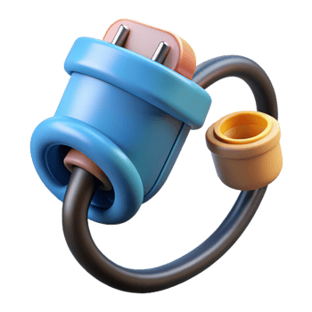 exceptional gothic Electric car charging cable NO BACKGROUND with Transparent Background. expertly shot png