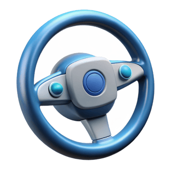 peaceful elegant Self-driving car steering wheel NO BACKGROUND with Transparent Background. professional png