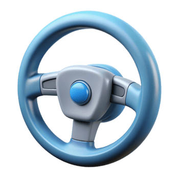 mysterious sumptuous Self-driving car steering wheel NO BACKGROUND with Transparent Background. authentic png