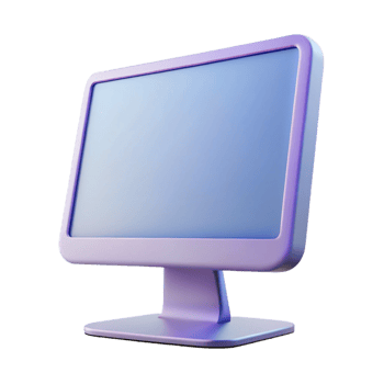 glorious romantic minimalist Computer monitor with thin bezel NO BACKGROUND with Transparent Background. high quality png