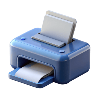 immaculate reflective tropical Printer with paper tray open NO BACKGROUND with Transparent Background. gallery standard png