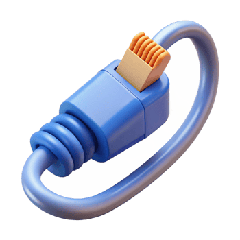 striking passionate geometric Ethernet cable with RJ45 connector NO BACKGROUND with Transparent Background. professional png
