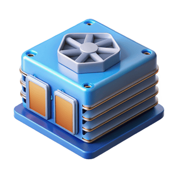 striking energetic urban Server blade with heatsink NO BACKGROUND with Transparent Background. studio quality png