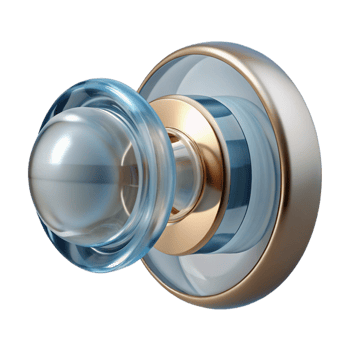stunning organic Glass doorknob, modern design, NO BACKGROUND with Transparent Background. authentic png