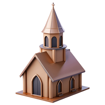 timeless art deco Church steeple, pointed, NO BACKGROUND with Transparent Background. perfect clarity png