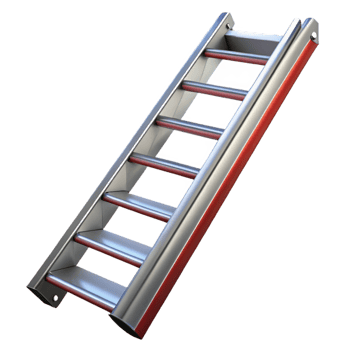 peaceful mesmerizing Fire escape ladder, metal, NO BACKGROUND with Transparent Background. original png