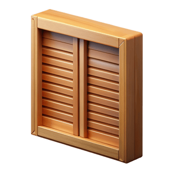 sumptuous dynamic futuristic Window shutter, wooden, louvered, NO BACKGROUND with Transparent Background. genuine png