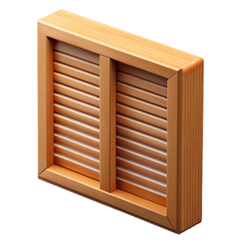 vibrant unforgettable Window shutter, wooden, louvered, NO BACKGROUND with Transparent Background. png