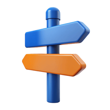 vibrant futuristic Street sign, directional arrow, NO BACKGROUND with Transparent Background. professional png