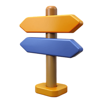 iconic avant-garde Street sign, directional arrow, NO BACKGROUND with Transparent Background. precision png
