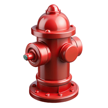 striking unparalleled Fire hydrant, red, metal, NO BACKGROUND with Transparent Background. png