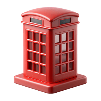 acclaimed contemporary Telephone booth, red, British style, NO BACKGROUND with Transparent Background. 4K png