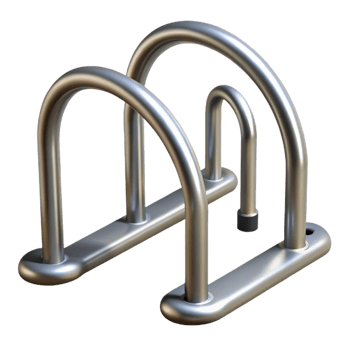 unparalleled geometric Bike rack, looped steel, NO BACKGROUND with Transparent Background. precision png