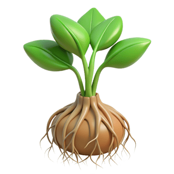 beautiful peaceful traditional Root system of a plant NO BACKGROUND with Transparent Background. top-tier png