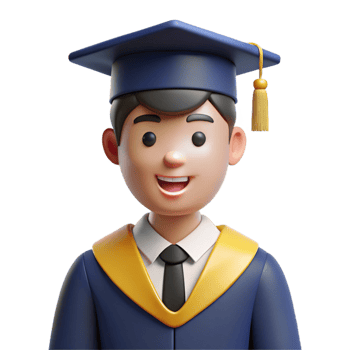 ethereal mesmerizing Graduate student in cap and gown, NO BACKGROUND with Transparent Background. premium png