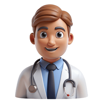 calm alluring Doctor with a stethoscope, NO BACKGROUND with Transparent Background. refined png
