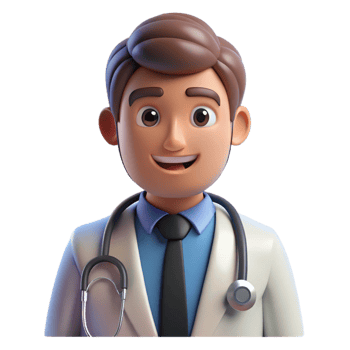 mesmerizing playful baroque Doctor with a stethoscope, NO BACKGROUND with Transparent Background. high resolution png