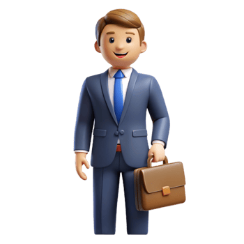 immaculate vintage Lawyer in a suit holding a briefcase, NO BACKGROUND with Transparent Background. high resolution png