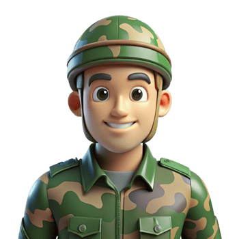 pristine modern Military soldier in camouflage, NO BACKGROUND with Transparent Background. 4K png