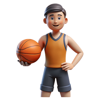 pristine contemporary Athlete holding a basketball, NO BACKGROUND with Transparent Background. crisp png