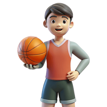 glorious signature Athlete holding a basketball, NO BACKGROUND with Transparent Background. png