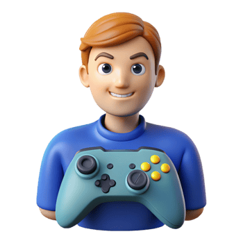spectacular unparalleled Gamer with a controller, NO BACKGROUND with Transparent Background. png