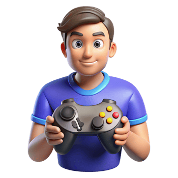 striking unforgettable Gamer with a controller, NO BACKGROUND with Transparent Background. png