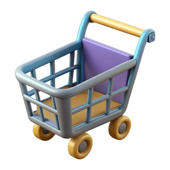 peaceful extraordinary Shopping cart, NO BACKGROUND with Transparent Background. artisan png