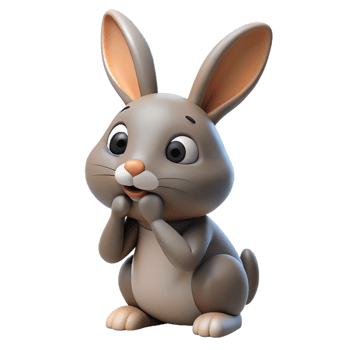 playful serene A rabbit, twitching its nose. NO BACKGROUND with Transparent Background. gallery standard png