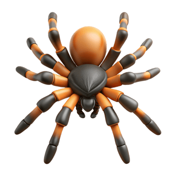 signature art deco A tarantula, eight legs visible. NO BACKGROUND with Transparent Background. exclusive png
