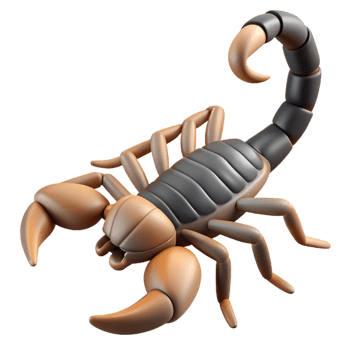picturesque traditional A scorpion, tail raised. NO BACKGROUND with Transparent Background. luxury png