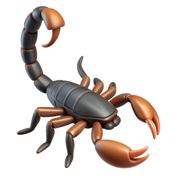 radiant urban A scorpion, tail raised. NO BACKGROUND with Transparent Background. luxury png