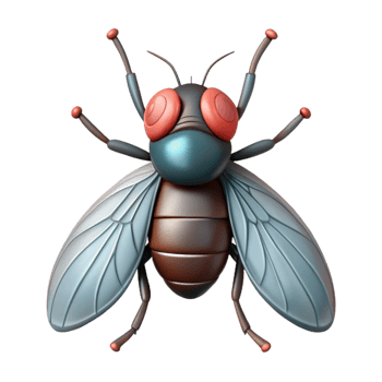 dazzling tranquil baroque A housefly, wings outstretched. NO BACKGROUND with Transparent Background. sharp png