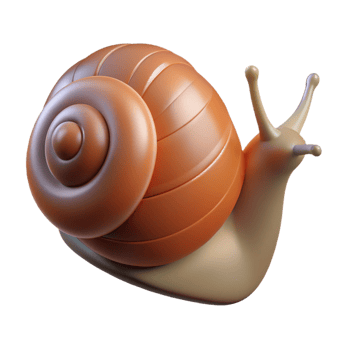 gorgeous surreal A snail, shell visible. NO BACKGROUND with Transparent Background. 8K png
