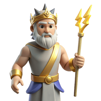 wonderful intense rustic Zeus, king of the gods, holding a lightning bolt. NO BACKGROUND with Transparent Background. original png