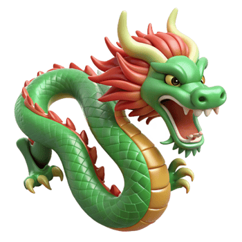 peaceful mesmerizing A Chinese dragon, serpentine and powerful. NO BACKGROUND with Transparent Background. precision png