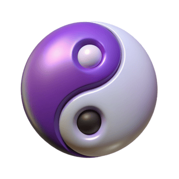 memorable impressionist A Yin and Yang symbol. NO BACKGROUND with Transparent Background. perfect clarity png
