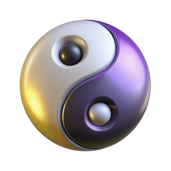 stunning minimalist A Yin and Yang symbol. NO BACKGROUND with Transparent Background. 8K png
