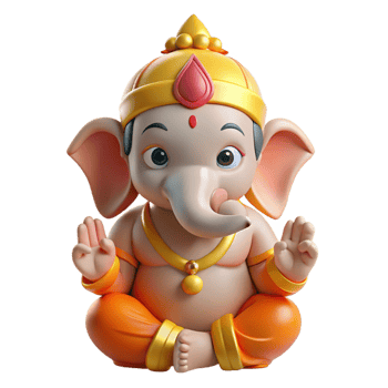 tranquil vibrant A Hindu god Ganesha. NO BACKGROUND with Transparent Background. masterfully captured png