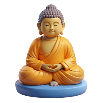 joyful beautiful A statue of Buddha. NO BACKGROUND with Transparent Background. artisan png