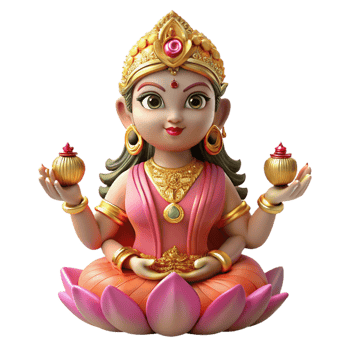 tranquil gorgeous A Hindu goddess Lakshmi. NO BACKGROUND with Transparent Background. genuine png