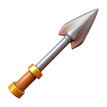 impressive retro Gungnir, Odin's spear. NO BACKGROUND with Transparent Background. museum quality png