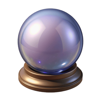 reflective sumptuous A crystal ball for divination. NO BACKGROUND with Transparent Background. 8K png