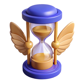 spectacular nostalgic victorian A stylized, winged hourglass, NO BACKGROUND with Transparent Background. ultra HD png