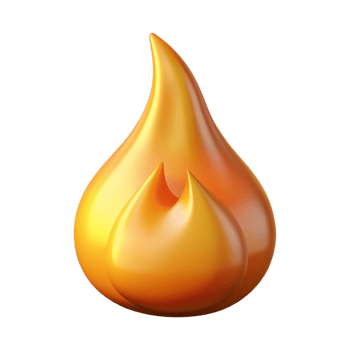 melancholic gorgeous A stylized, flickering flame, NO BACKGROUND with Transparent Background. authentic png