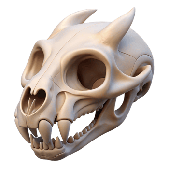 captivating timeless A detailed, animal skull, NO BACKGROUND with Transparent Background. png