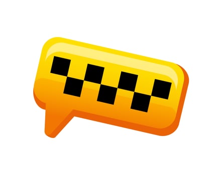 Taxi icon. Yellow signs of transport elements. Geotag sign, chat icon. Speech bubble pin. vector